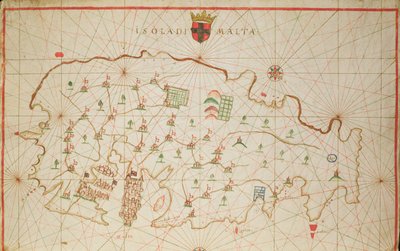 Het eiland Malta, uit een nautische atlas, 1646 door Italian School